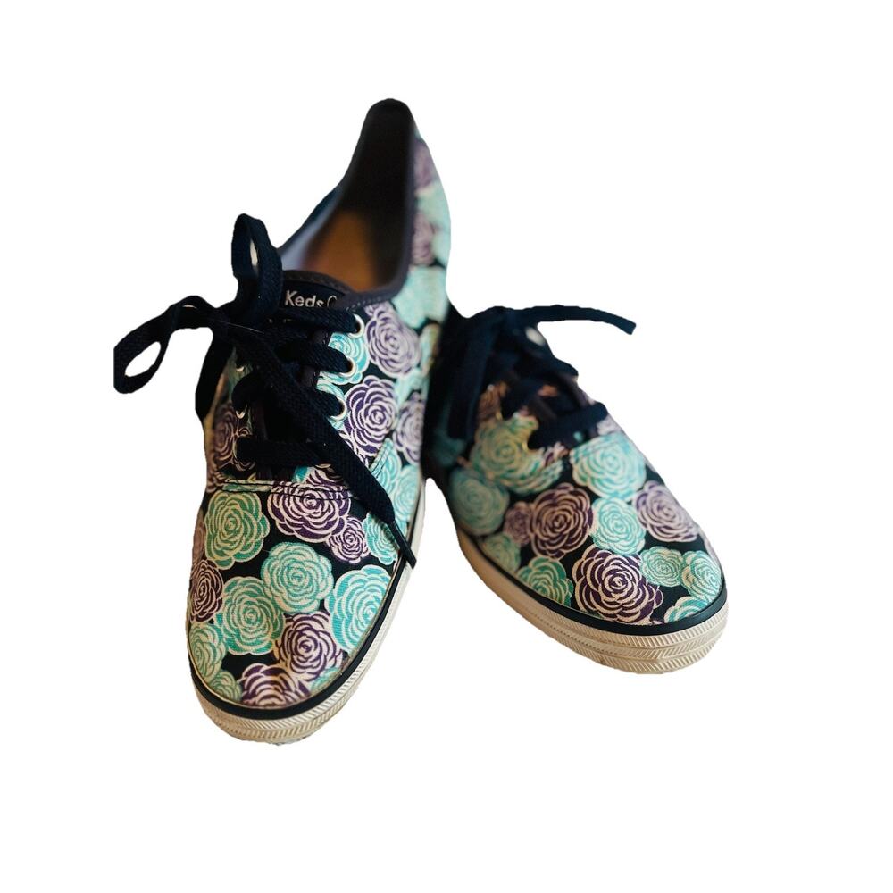 Taylor Swift Limited Collection Keds Champion Rose Sz 8.5 Blue Purple Floral - Picture 8 of 10